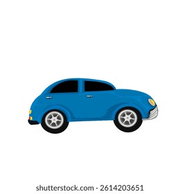 blue classic car illustration without background