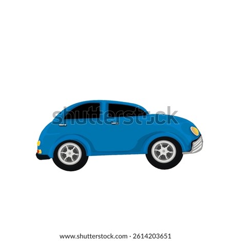 blue classic car illustration without background