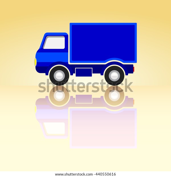 Blue\
Classic Cargo Truck Icon on Summer\
Background