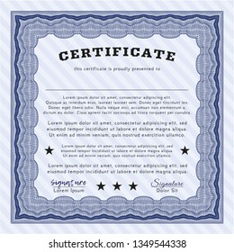 Blue Classic Certificate template. Beauty design. Customizable, Easy to edit and change colors. With complex background. 