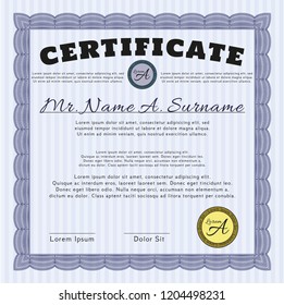 Blue Classic Certificate template. Good design. With quality background. Customizable, Easy to edit and change colors. 
