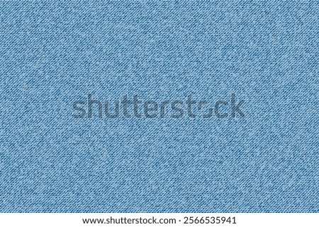 Blue classic jeans denim texture. Realistic vector illustration. Background for copy space for text.