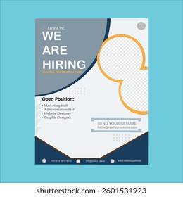 Blue Clean and Bold Hiring Flyer Design