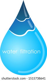 Blue clean filtered drop of water symbol for cleaning