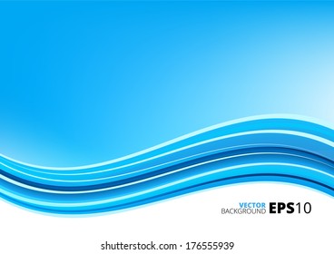 Blue clean modern package vector background with abstract waves