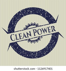 Blue Clean Power distressed rubber grunge texture stamp