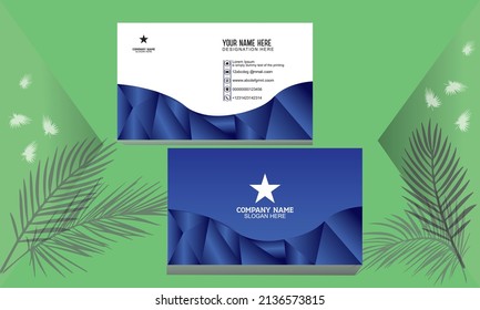 blue clean simple print ready business card