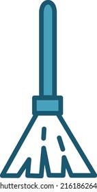escoba de limpieza azul, ilustración, vector sobre fondo blanco.