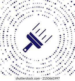 Blue Cleaning service with of rubber cleaner for windows icon isolated on white background. Squeegee, scraper, wiper. Abstract circle random dots. Vector