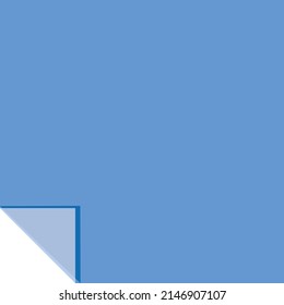 blue clear sheet of paper; dog-ear a page; place a mark concept, creted in flat vector
