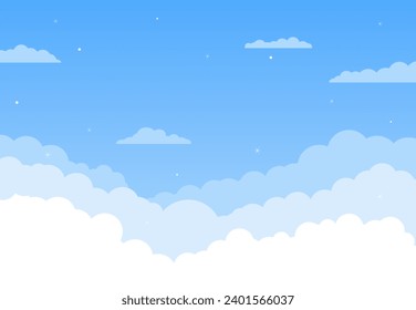 Blue Clear Sky Background with Clouds