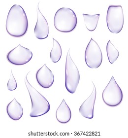 blue clear water drop on a white background art
