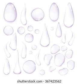 blue clear water drop on a white background art