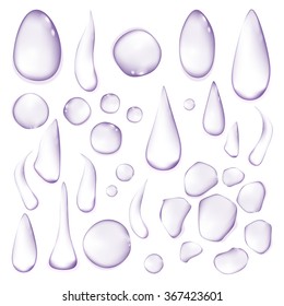 blue clear water drop on a white background art