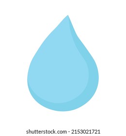 blue clear water drop. Vector flat cartoon illustration icon design.Isolated on white background.