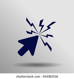 Blue Click Icon on a gray background