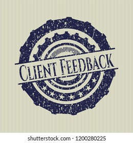Blue Client Feedback distressed rubber grunge texture seal