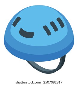 Blue climbing helmet providing safety and protection for climbers