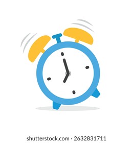 blue Clip art Cartoon alarm clock icon isolated on white background. Vector illustration