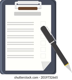 Blue clipboard, illustration, vector on a white background.