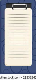 Blue clipboard, illustration, vector on a white background.