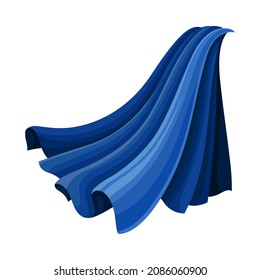 Blue Cloak Or Cape As Loose Silk Garment Worn Over Clothing Vector Illustration