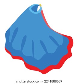 Blue cloak icon isometric vector. Robe cloth. Mantle fabric