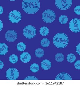 Blue Clock 24 hours icon isolated seamless pattern on blue background. All day cyclic icon. 24 hours service symbol.  Vector Illustration