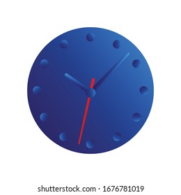 Blue Clock Design With Gradients