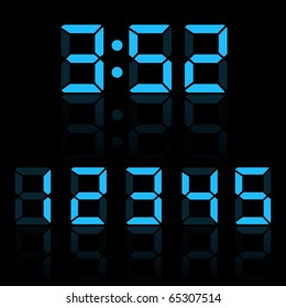 Blue Clock Digits