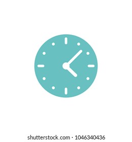 blue clock. Flat icon isolated on white. Time pictogram. minutes