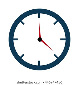 blue clock frame over isolated background, vector illustration 