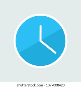 Blue clock icon isolated on a grey background. Time design. Can be used for your project. Vector illustration.