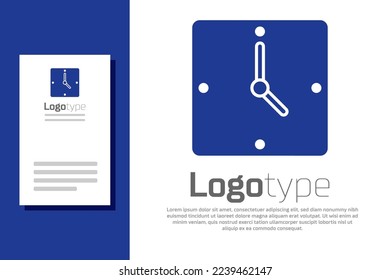 Blue Clock icon isolated on white background. Time symbol. Logo design template element. Vector