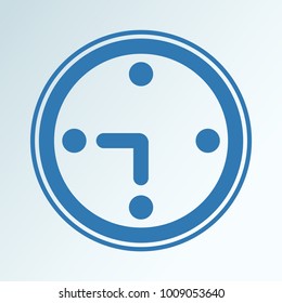 Blue clock icon. Vector illustration