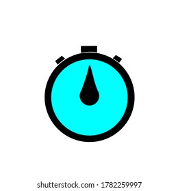 Blue clock icon, vector illustration