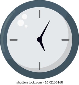 Blue clock, illustration, vector on white background.