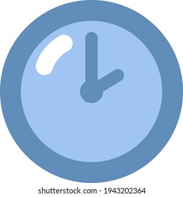 Blaue Uhr, Illustration, Vektorgrafik auf weißem Hintergrund