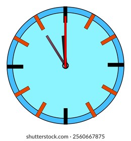 Blue clock minimalist vector midnight new year