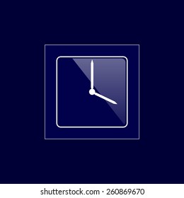Blue clock. Vector illustration.