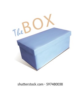 Blue closed box on a white background.