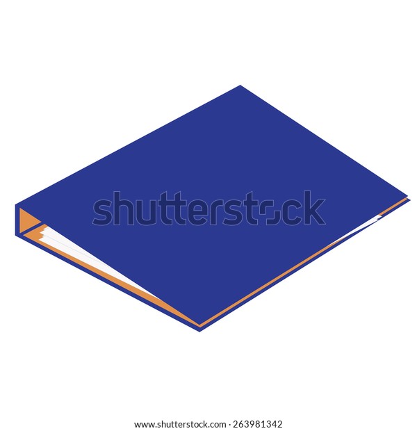 Blue Closed Cardboard Folder Vector Isolated Vector De Stock Libre De