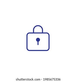 ilustración vectorial de la línea de bloqueo cerrada azul en fondo blanco