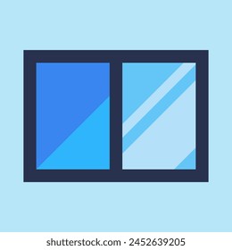 Blue Closed Window Icon Vector Illustration