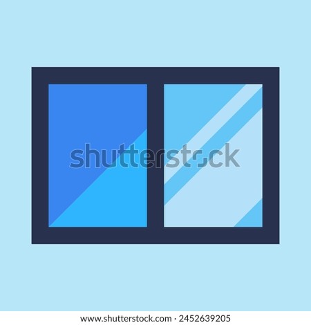Blue Closed Window Icon Vector Illustration