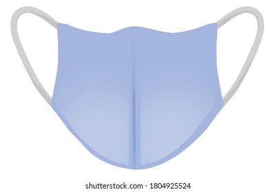 Blue cloth reusable washable or disposable face mask to fight against virus illustration vector element isolated on a white background