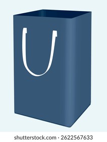 Cesta de ropa azul. Ilustración vectorial