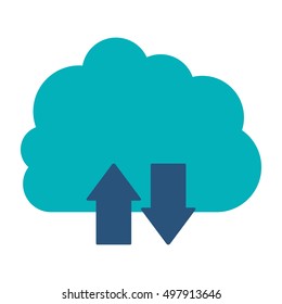 blue cloud with arrows in opposite direction