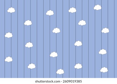 Blue with Cloud Art Background. Black Lines on each side of the Background. Vectors Cloud and Black Lines.