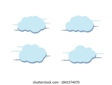 blue cloud banner vector isolated on white background ep77